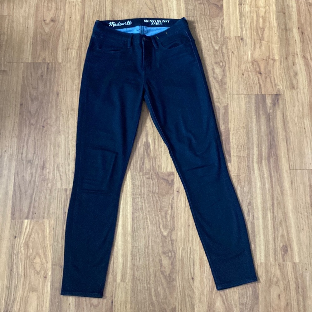 Madewell skinny skinny ankle jeans in dark blue